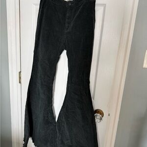 We The Free Black Corduroy Flare Drnim